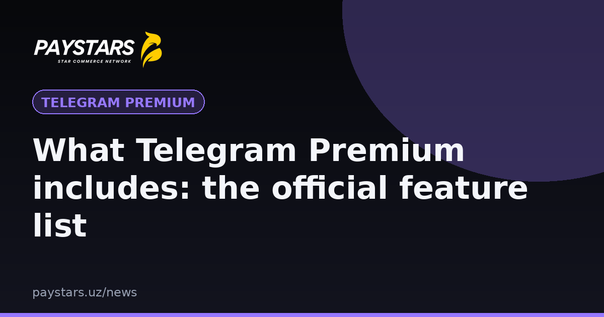 What Telegram Premium includes: the official feature list